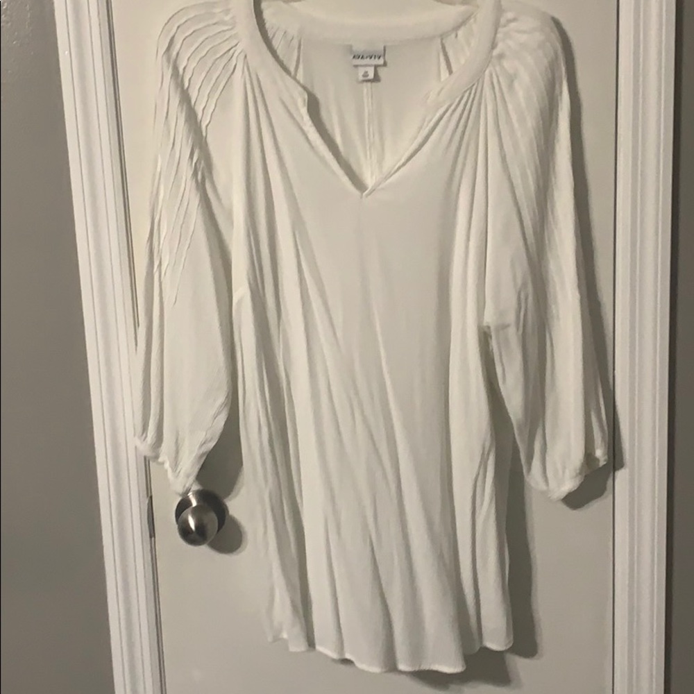Textured white blouse